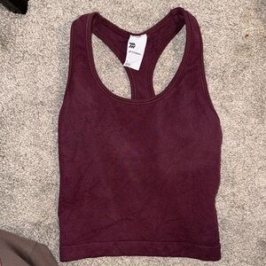all in motion Burgundy Racerback Crop Tank